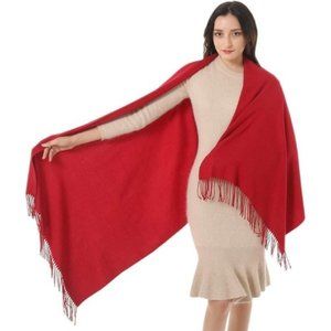 Women's Imported Burgundy Wraps Warm Soft Silky Scarf Pashmina Shawls Large